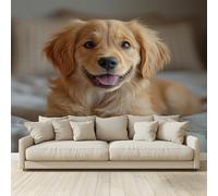 MKBKLI Mural personalizado Papel pintado Animal Golden Retriever Fresco 3D Gran Foto Boda Cafe Restaurante Tema Hotel Fondo Decoración de Pared 200 (W) x 140 (H) cm