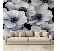 MKBKLI Mural personalizado Papel Pintado Flores Blancas Fragancia Floral Fresco 3D Gran Foto Boda Cafe Restaurante Tema Hotel Fondo Decoración de Pared 300 (W) x 210 (H) cm