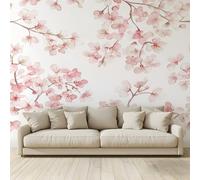 MKBKLI Mural personalizado Papel pintado Plantas Flores Rosa Fresco 3D Gran Foto Boda Cafe Restaurante Tema Hotel Fondo Decoración de Pared 250 (W) x 175 (H) cm