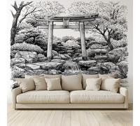 MKBKLI Murales de pared papel pintado blanco y negro arquitectura arquitectura río pintura sala de estar niños niñas dormitorio cuarto cuarto fondo arte decoración 200 (ancho) x 140 cm (alto) cm