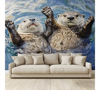 MKBKLI Papel pintado fotográfico de animales capibara cerca del río - Diseño para paredes de habitación - Fotomural de tela no tejida 200 x 140 cm - Pegamento no incluido
