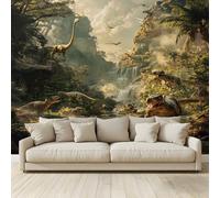 MKBKLI Papel pintado fotográfico de animales de la selva río dinosaurios - Diseño para paredes de habitación - Fotomural no tejido 400 x 280 cm - Pegamento no incluido