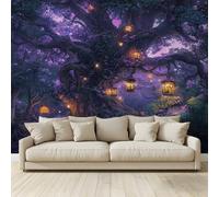 MKBKLI Papel pintado mural con diseño de bosque encantado, árbol antiguo, telón de fondo no tejido, para sala de estar, dormitorio, tema de televisión, hotel, decoración cálida, 300 x 210 cm (ancho x