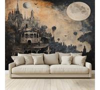 MKBKLI Papel pintado panorámico 3D personalizado, castillo embrujado, 250 x 175 cm (ancho x alto), póster decorativo con efecto fotográfico para sala de estar, dormitorio, pasillo infantil