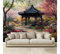 MKBKLI Papel pintado panorámico paisaje japonés pared 3D no tejido mural de televisión fondo de pared TV sala dormitorio 200 (H) x 140 (L) cm