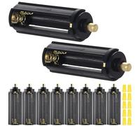 MKBKLLJY 10 soportes de batería AAA puntiagudos negros cilíndricos para almacenamiento, 3 pilas AAA de 1,5 V a baterías 18650 con tapa de cableado para 3 pilas AAA de 1,5 V, linterna RC