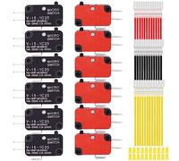 MKBKLLJY 12 interruptores automáticos micro-límite Cherry Button 125 V/250 V 16 A SPDT 1NO 1NC para horno microondas puerta Arcade V-15-1C25 con 36 cables de conexión