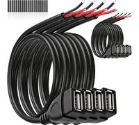 MKBKLLJY 8 cables USB 2.0 A hembra de 22 AWG, 3.2 pies, 1 m, 5 V, 3 A, USB tipo A, 2 núcleos, conector de puerto de carga, interfaz de carga con tubo termorretráctil para adaptador de corriente de