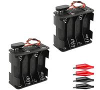 MKBKLLJY Juego de 8 soportes de batería AA de 1,5 V de 12 V con clip de batería con cable tipo I, kit de conector estándar con cables y clips de cocodrilo para radio de equipo de CC DIY