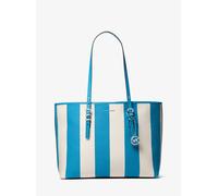 MKBolso tote Quinn grande de lona a rayas - Azul - Michael Kors ONE SIZE
