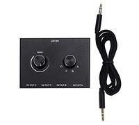 Mkcavne Interruptor de Audio 4 Puertos, Selector de Audio 3,5 Mm, Selector de Audio AUX Estéreo, Caja de Conmutación de Audio 4 Entradas 1 Salida/1 Entrada 4 Salidas