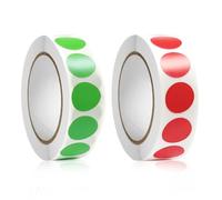 MKEAWUU Gomets Colores Surtidos 2 Rollos 2000 Puntos Adhesivos 13Mm, 1000 Rojo Vino + 1000 Verde Vivo