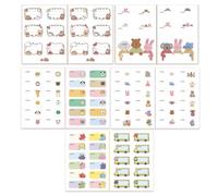MKEAWUU Pegatinas Personalizadas 10 Hojas 92 Pegatinas Adhesivas Colores Lavables Para Libros Fiambreras Biberones