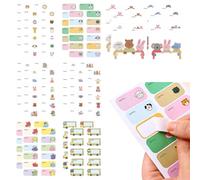 MKEAWUU Pegatinas Personalizadas 16 Hojas 160 Pegatinas Adhesivas Colores Lavables Para Libros Fiambreras