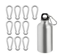 MKEAWWU 10 Piezas Mosquetones Pequeños Aluminio Plateado 40X4Mm - Llavero Para Mochila Cinturón Correa Perro Camping Senderismo Pesca Viajes