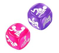 MKEAWWU 2 Dados Eróticos Para Pareja, Posiciones Sexuales, Colores Púrpura (Oral) Y Rosa (Sexo), Tamaño 1.8 Cm, Juego Divertido Para Parejas Y Dormitorio