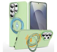 Mkej Funda Anillo Giratorio 360 Grados para Samsung Galaxy S26 Ultra con Soporte Ajustable, Compatible con MagSafe, Carcasa Slim Mate con Soporte & Porta Anillos (Cian)