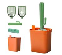 MKEMQXBEP 1 Juego de Pala for Arena de Gatos con Forma de Cactus y Soporte, tamiz de Arena, Cabezal de Pala reemplazable con Espacio de Almacenamiento.