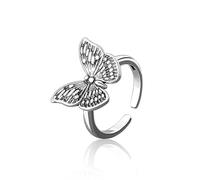 MKEMQXBEP Anillos 1 Uds. Anillo de Color plata geométrico Simple mariposa ajustable Color plata joyería minimalista for mujeres regalos de fiesta