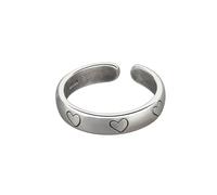 MKEMQXBEP Anillos 1 Uds. Anillos simples en forma de corazón de Color dorado y plateado for mujer, regalos de joyería for fiesta de cumpleaños Vintage minimalista
