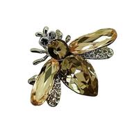 MKEMQXBEP Broche de Abeja, Broche de Moda con Diamantes de imitación for Insectos, Accesorios for Abrigos y Trajes, broches for Ropa de Mujer(Yellow 1PC)