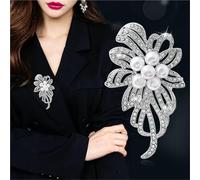 MKEMQXBEP Broche de Cristal de Moda for Mujer, broches de Flores de Perlas de Diamantes de imitación de Lujo, alfileres de Ropa, Regalos de joyería de Fiesta