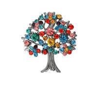 MKEMQXBEP Broches de árbol de Dinero con Brillantes Diamantes de imitación for Mujer, broches de Plantas, Accesorios Casuales for Fiestas de Oficina, Regalos