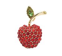 MKEMQXBEP Broches de Cerezas Rojas con Diamantes de imitación for Mujer, Hombre, Boda, Oficina, broches Casuales, Regalos(Copper+Zircon 1pc)
