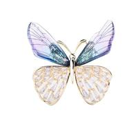 MKEMQXBEP Broches de Mariposa, alfileres de Metal for Solapas de Abrigos y Vestidos, Accesorios for Ropa, Regalos for Fiestas de Bodas, Joyas de Moda con Diamantes de imitación(Purple Butterfly 1PC)
