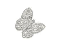 MKEMQXBEP Broches de Mariposa for Mujer, broches de Color Dorado Perlado, alfileres for Fiestas, Regalos de Boda, Accesorios de Ropa, Regalo de joyería(S3 Silver 1PC)