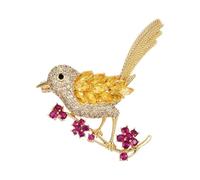 MKEMQXBEP Broches de pájaro urraca con Diamantes de imitación for Mujer, Insignias de Buena Suerte, broches de Cristal de Estilo Chino for Fiesta, Regalo(Style 2 1PC)