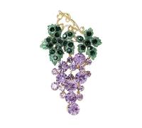 MKEMQXBEP Broches de UVA de Diamantes de imitación de Lujo for Mujeres, prendedores de Frutas Disponibles, Accesorios de Fiesta Casuales, Regalos(Light Purple 1PC)