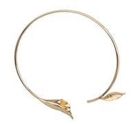 MKEMQXBEP Gargantilla Abierta con diseño de Hojas y Flores for Mujer, Estilo Hip Hop, Estilo Vintage, de Metal, Estilo gótico.(Gold 1PC)