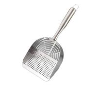 MKEMQXBEP Pala for Arena de Gatos de Acero Inoxidable 304, de Metal, portátil, for Limpieza de Mascotas en el hogar.(Round Hole Type 1PC)