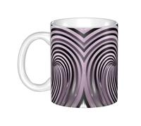 MKGOHLG Taza de cerámica impresa con espacio circular para capuchino, latte, cereales, yogur, leche, bebidas calientes o frías, horno de microondas