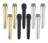 Mkhaslri Micrófono de juguete de plástico para simulación de práctica del habla, micrófono falso para Navidad, karaoke, diversión, escenario, disfraces, fiesta de cumpleaños, 3 colores (3)