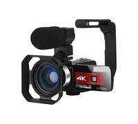 MKHFP Cámara de vídeo Videocámara Camcorder de cámara de Video 4K 5 6MP WiFi Night Vision Beauty Light Scree Touch Digital Vlogging Cámara Cámara de vlogueo Multifuncional(64GB SD Card,K1 Red)