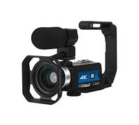 MKHFP Cámara de vídeo Videocámara Camcorder de cámara de Video 4K 5 6MP WiFi Night Vision Beauty Light Scree Touch Digital Vlogging Cámara Cámara de vlogueo Multifuncional(64GB SD Card,K1 Blue)