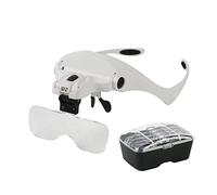 MKHFP Cámara de visión Artificial 1x 1.5X 2.0X 2.5X 3.5X LED Gafas de luz Laginas de Lentes de Vidrio de Lupa de la Cabeza de la Cabeza de la Cabeza Cámara CCTV Industrial