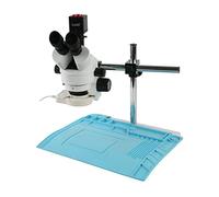 MKHFP Cámara de visión Artificial Microscopio trinocular 7-45X HD 1080p Cámara Industrial Digital Universal Gran Placa Base Barra 5 6led Cámara CCTV Industrial(Blauw)