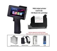 MKHFP Codificador de inyección de Tinta portátil, English Portable Small Label Handheld Inkjet Printer Production Date QR Code Batch Number Logo HD Printing Fadeless Fast Drying(Printer-Black HD Ink)