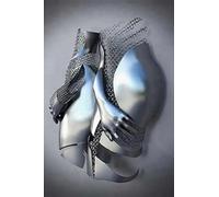 MKHFUW Figura de metal 3D Estatua Arte Lienzo Pintura Romántica Abstracta Póster e impresiones Amantes Escultura Póster Amor Corazón Beso Imágenes - Sin marco (Figura-06, 1 pieza - 20 x 30 cm)