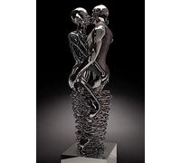 MKHFUW Figura Metálica Estatua Arte Lienzo Pintura Romántica Abstracta Póster e Impresiones 3D Amante Escultura Póster Decoración Moderna de Salón - Sin Marco (HST-03, 70x100cm*1)