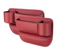 MKHIXTSL Organizador Huecos Asiento Coche para BMW I3 i4 i8 iX3 2011-2025, 2 Piezas Caja Almacenamiento Cuero Multifunción para Teléfono Llaves Tarjetas y Vasos, D/Red