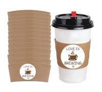 MKISHINE 50 fundas desechables para tazas de café de despedida de soltera, con texto en inglés "Love Is Brewing", para bodas, fiestas temáticas de café, despedidas de soltera, decoraciones para