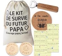 MKISHINE Kit de supervivencia del futuro papá -bolsa futuro papá con token decisión,bueno para,abrebotellas - anuncio de embarazo - regalo de nacimiento - bolsa para llenar
