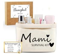 MKISHINE Kit de supervivencia para mamá, caja de regalo, set de regalo para futuras madres, cesta de regalo con colgante de ángel de la guarda para tu amiga, regalo de nacimiento, kit de supervivencia