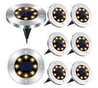Mkitnvy Luces Solares para Exterior Jardin, 8 LED 8 Pack Luces Solares de Tierra, IP65 Impermeable, Luces Solar de Tierra, Luz para suelo, para Jardín Césped Patio Yard Entrada