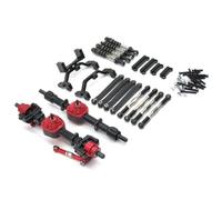 MKIUYVD Accesorios Coches RC para MN D90 D91 D96 MN98 99S 1/12 RC Car Parts Metal Upgrade Conjunto Eje Delantero Y Trasero Barra De Acoplamiento Kit Amortiguador Accesorios Modificación(Black)