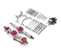 MKIUYVD Accesorios Coches RC para MN D90 D91 D96 MN98 99S 1/12 RC Car Parts Metal Upgrade Conjunto Eje Delantero Y Trasero Barra De Acoplamiento Kit Amortiguador Accesorios Modificación(Silver)